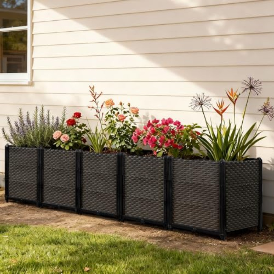 야외용 자동 급수식 화분, 파티오, 발코니, 데크용;  - Self Watering Planter 리뷰 및 가격