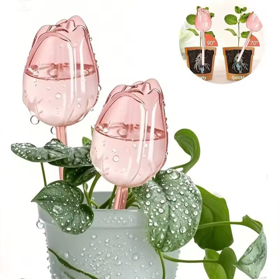 투명하고 두꺼운 PET 재질의 튤립 모양 자동 급수 스 - Self Watering Planter 리뷰 및 가격